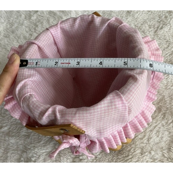 Peterboro Pretty in Pink Small Basket with Fabric Liner Breast Cancer Awareness - Picture 10 of 11